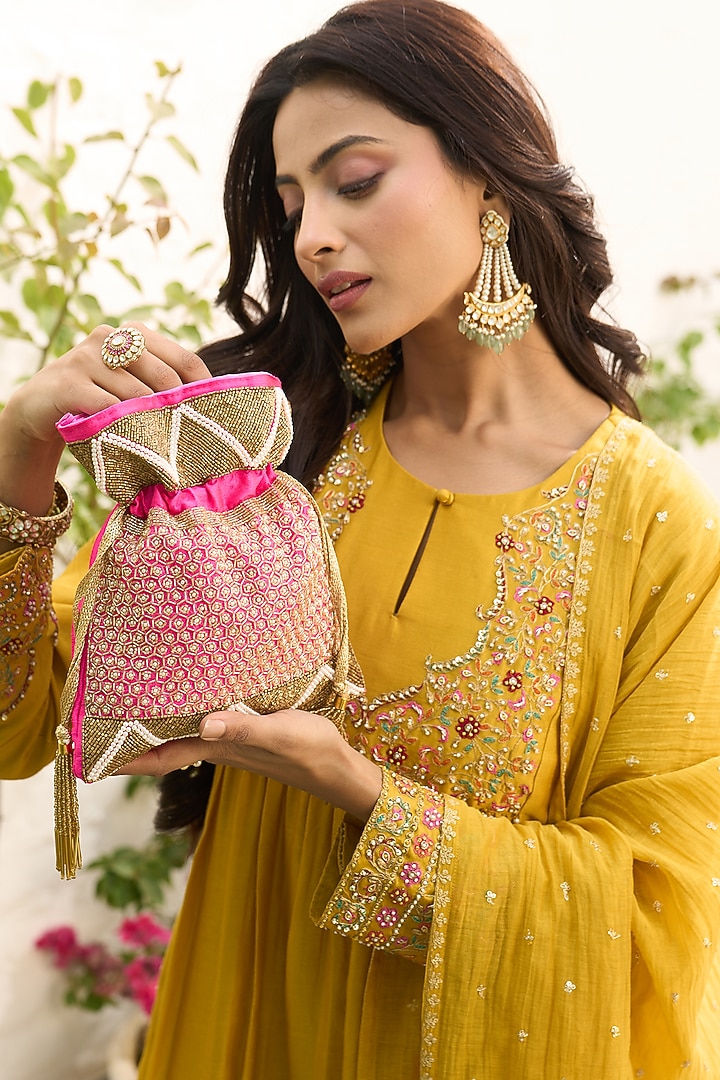 Gold Plated Kundan Polki & Ruby Stone Ring In Sterling Silver by Kaari at Pernia's Pop Up Shop