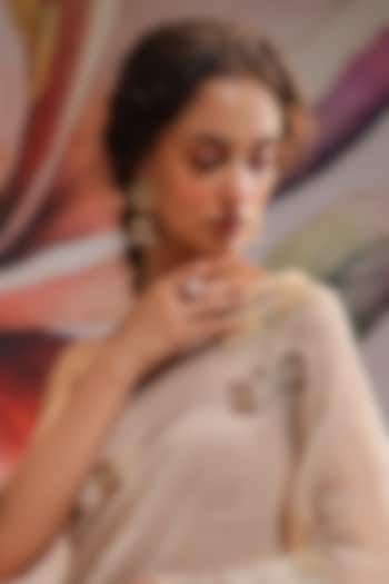 Gold Plated Kundan Polki & Ruby Stone Ring In Sterling Silver by Kaari at Pernia's Pop Up Shop