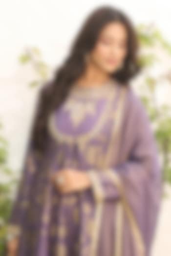 Gold Plated Kundan Polki & Tanzanite Ring In Sterling Silver by Kaari at Pernia's Pop Up Shop