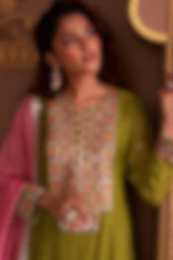 Gold Plated Kundan Polki & Emerald Stone Ring In Sterling Silver by Kaari at Pernia's Pop Up Shop