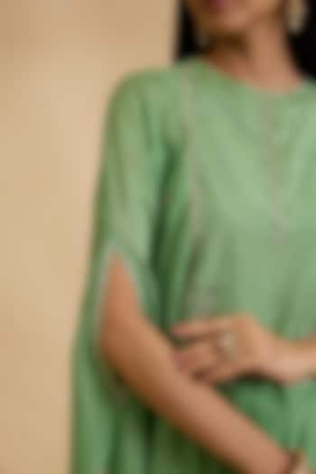 Gold Plated Kundan Polki & Emerald Stone Ring In Sterling Silver by Kaari at Pernia's Pop Up Shop