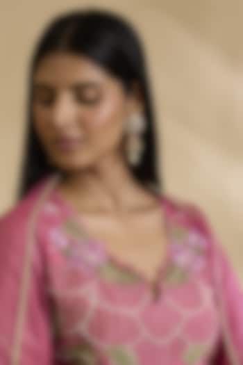 Gold Plated Kundan Polki & Tanzanite Jhumka Earrings In Sterling Silver by Kaari at Pernia's Pop Up Shop