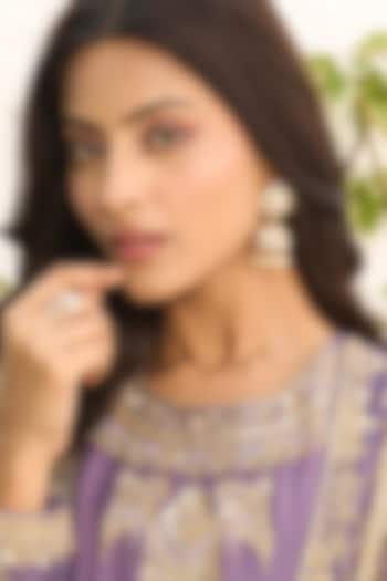 Gold Plated Kundan Polki & CZ Diamond Ring In Sterling Silver by Kaari at Pernia's Pop Up Shop