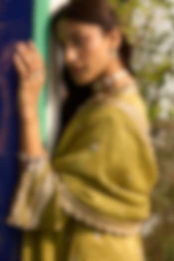 Gold Plated Kundan Polki & Ruby Stone Kada In Sterling Silver by Kaari at Pernia's Pop Up Shop