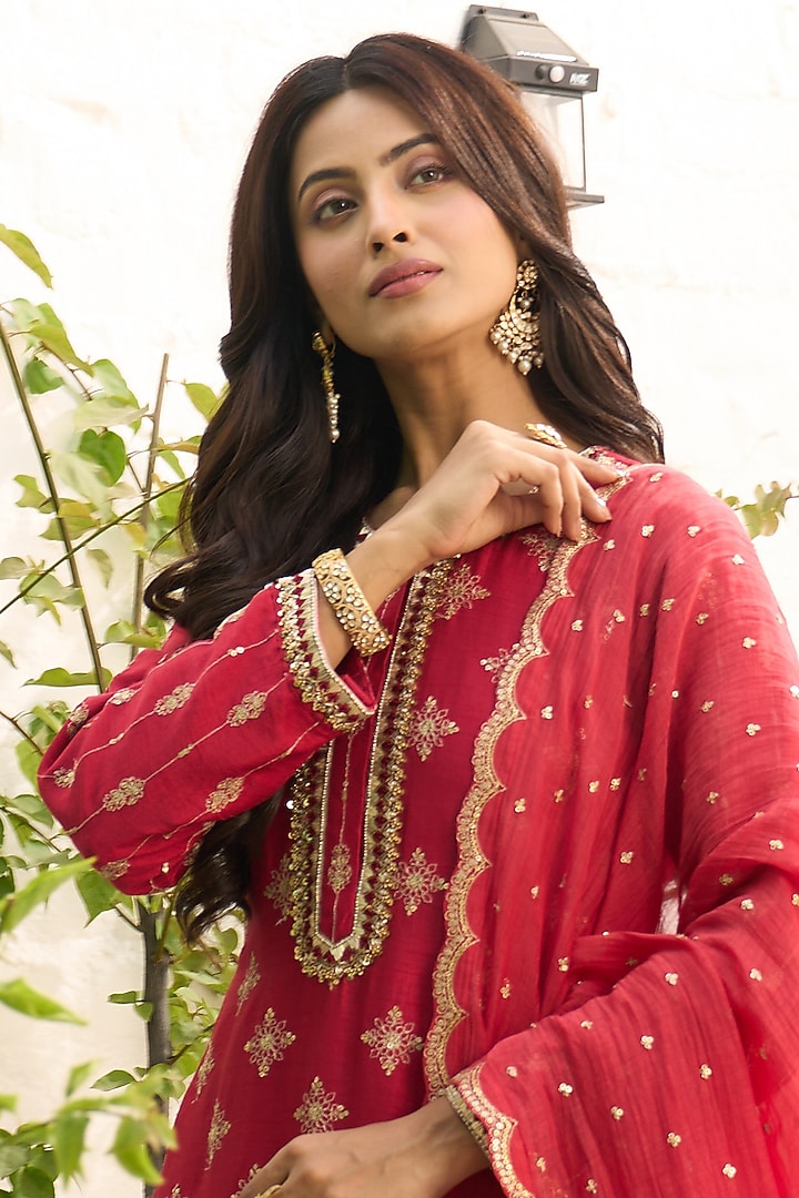 Gold Plated Kundan Polki & CZ Diamond Kada In Sterling Silver by Kaari at Pernia's Pop Up Shop