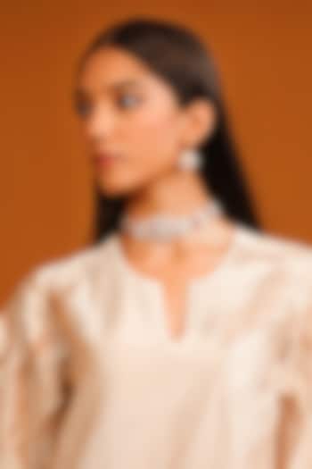 Gold Plated Kundan Polki & Ruby Stone Choker Necklace In Sterling Silver by Kaari at Pernia's Pop Up Shop