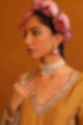 Gold Plated Ruby Stone Bali Earrings In Sterling Silver by Kaari at Pernia's Pop Up Shop