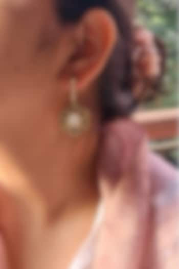 Gold Plated Tanzanite Blue Stone Bali Earrings In Sterling Silver by Kaari at Pernia's Pop Up Shop