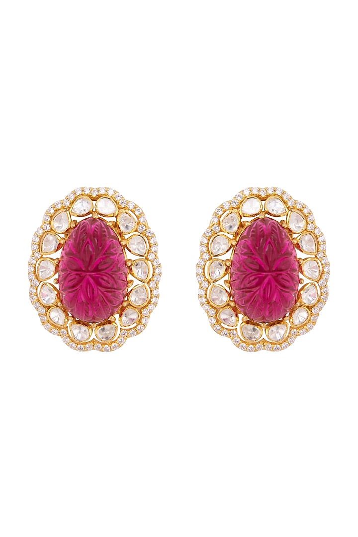 Gold Plated CZ Diamond Earrings by Kaari at Pernia's Pop Up Shop