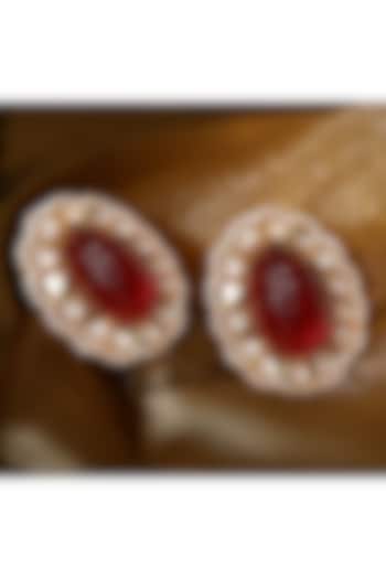 Gold Plated CZ Diamond Earrings by Kaari at Pernia's Pop Up Shop