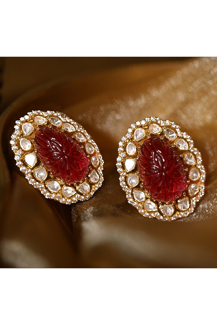 Gold Plated CZ Diamond Earrings by Kaari at Pernia's Pop Up Shop