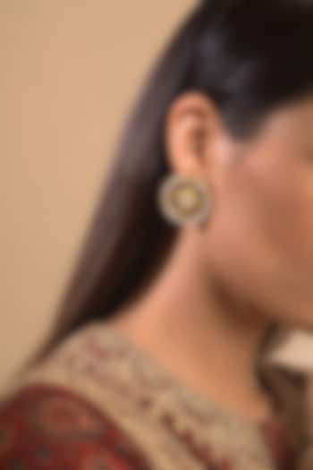 Gold Plated Enamel Stud Earrings by Kaari at Pernia's Pop Up Shop