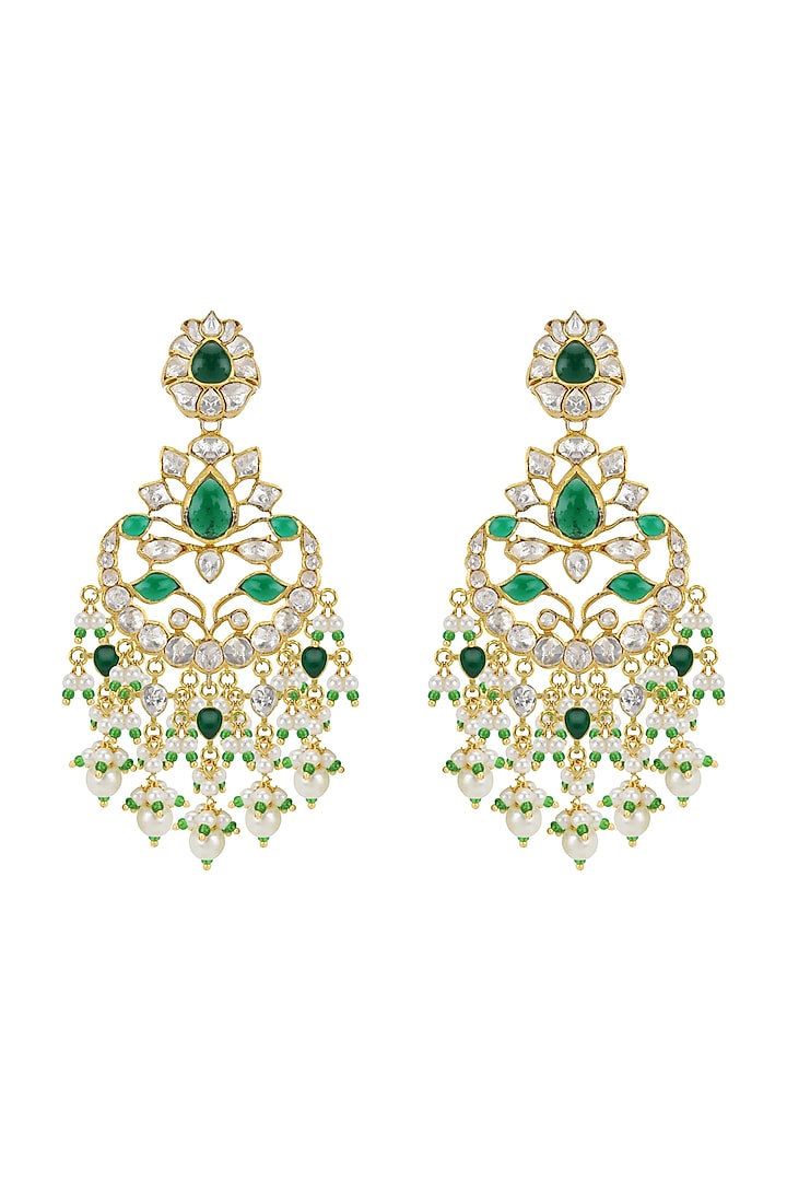 Gold Plated Vellore Polki Chandbali Earrings Design by Kaari at Pernia ...