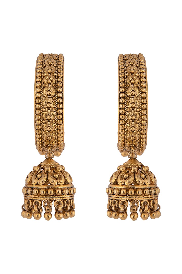 Gold Plated Jhumki Earrings by Kaari at Pernia's Pop Up Shop