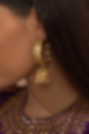 Gold Plated Jhumki Earrings by Kaari