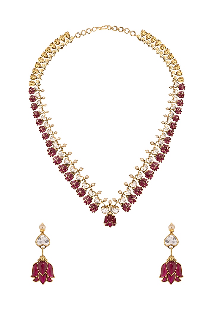 Gold Plated Ruby Necklace by Kaari at Pernia's Pop Up Shop