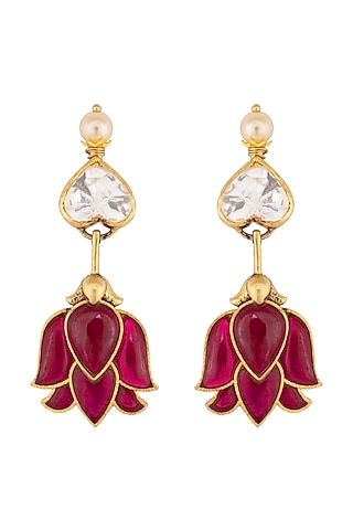 Gold Plated Ruby Necklace by Kaari