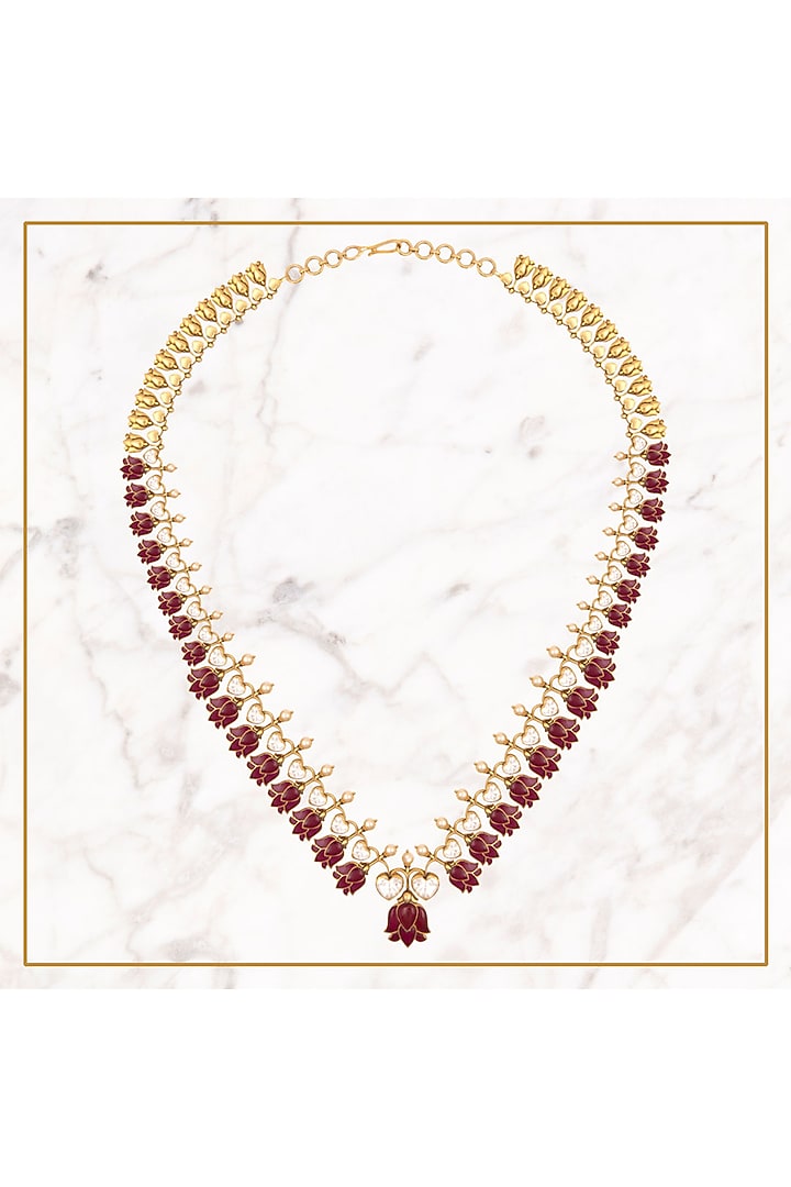 Gold Plated Ruby Necklace by Kaari at Pernia's Pop Up Shop
