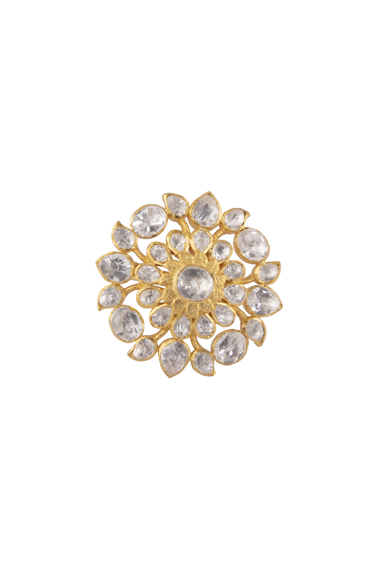 Gold Plated Polki Ring by Kaari