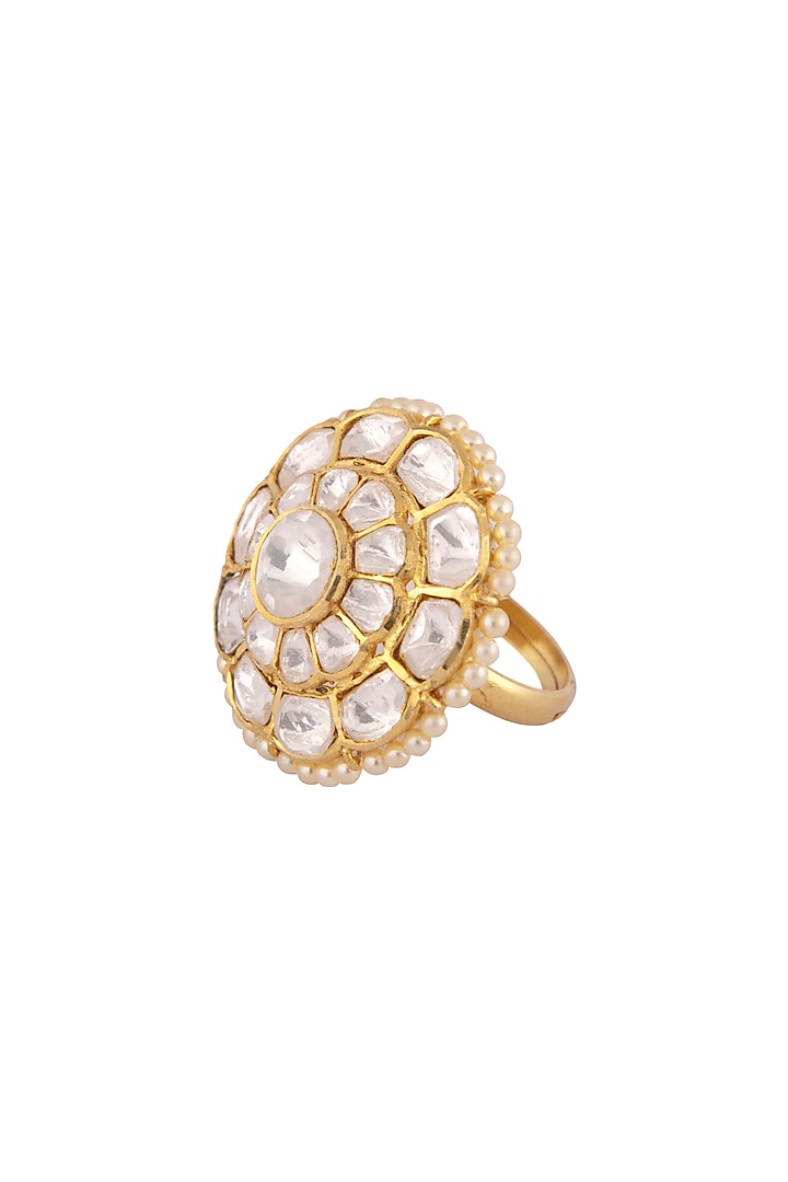 Gold Plated Pearls Ring by Kaari