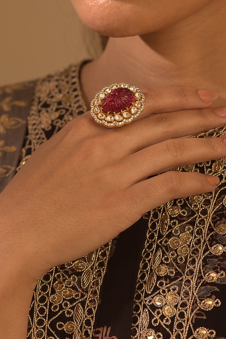 Gold Plated CZ Diamonds Rings by Kaari at Pernia's Pop Up Shop