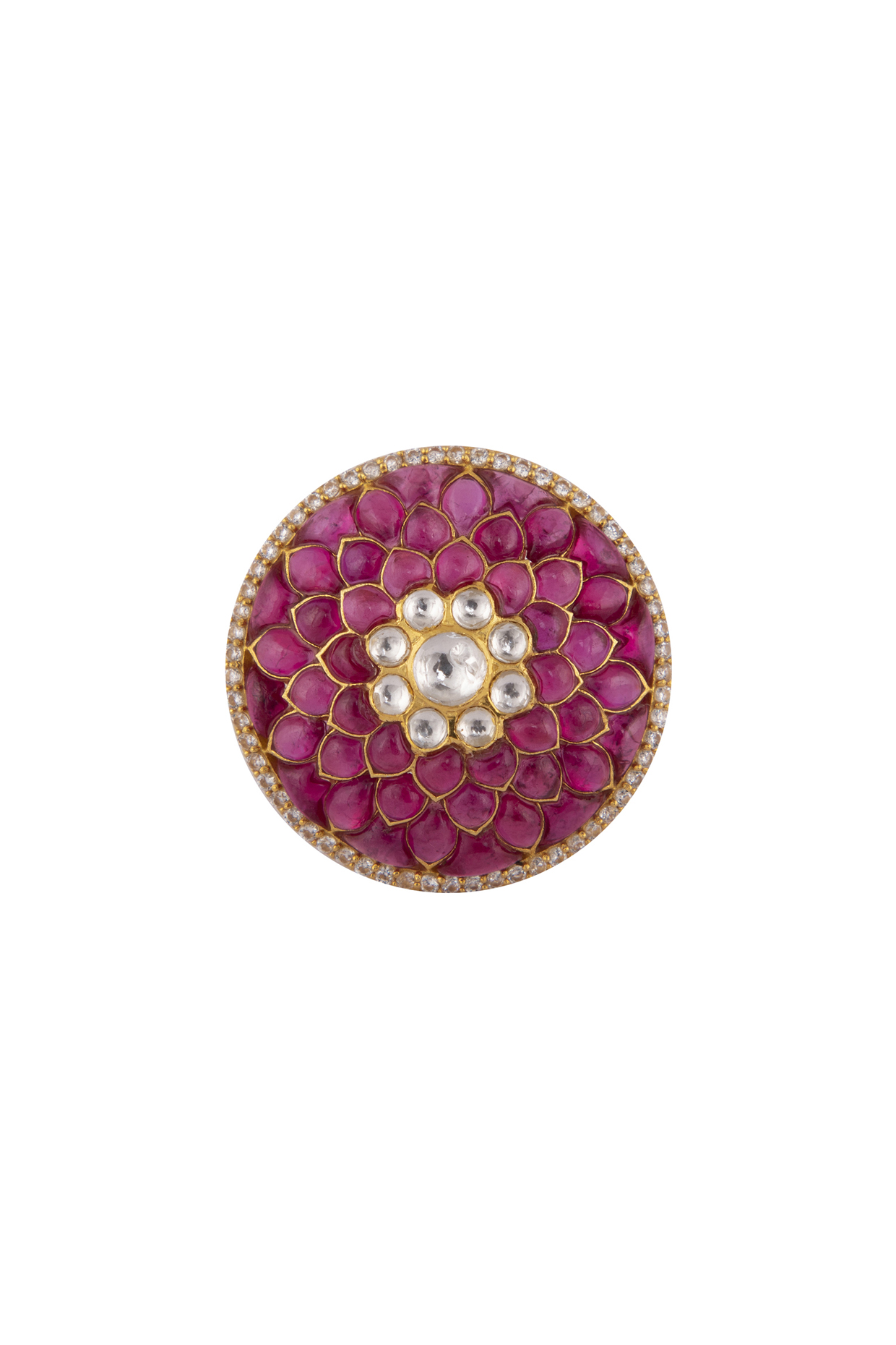 Gold Plated Ruby Ring by Kaari