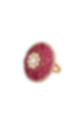 Gold Plated Ruby Ring by Kaari