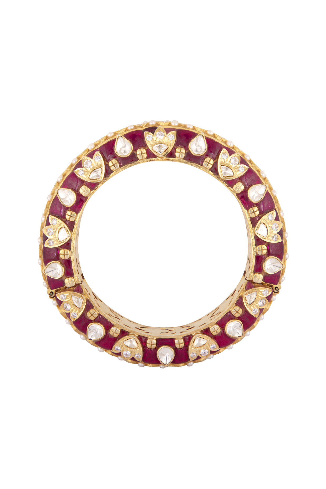 Gold Plated Pearls Kada by Kaari