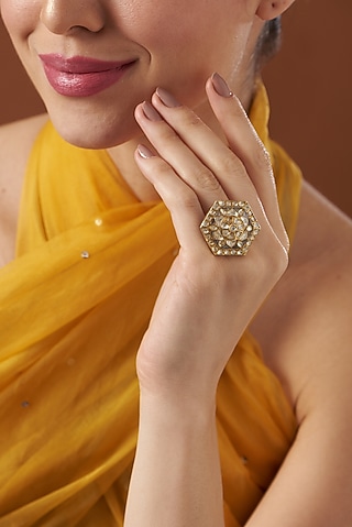 Gold Finish Tanzanite Ring In Sterling Silver by Kaari