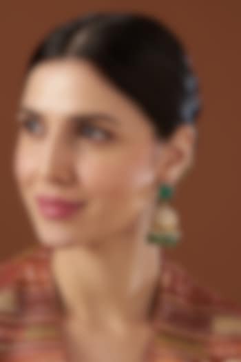 Gold Finish Freshwater Pearl Earrings In Sterling Silver by Kaari at Pernia's Pop Up Shop