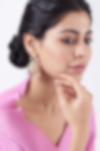 Gold Finish Blue Sapphire Earrings In Sterling Silver by Kaari at Pernia's Pop Up Shop