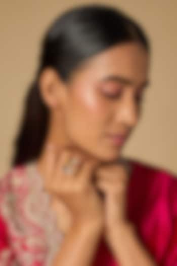 Gold Plated Multi-Colored Kundan Polki Ring In Sterling Silver by KARISA DESIGNS at Pernia's Pop Up Shop