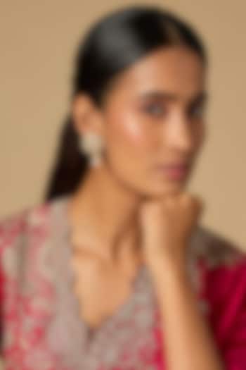 Gold Plated Moissanite Polki Dangler Earrings In Sterling Silver by KARISA DESIGNS at Pernia's Pop Up Shop