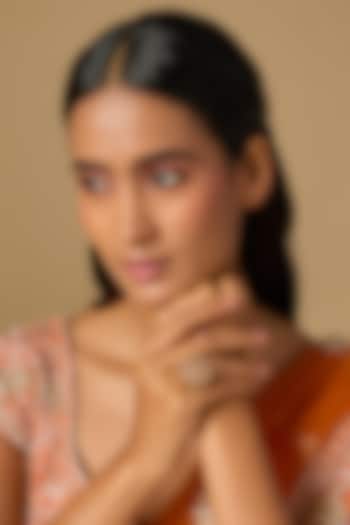 Gold Plated Pink Kundan Polki Ring In Sterling Silver by KARISA DESIGNS at Pernia's Pop Up Shop