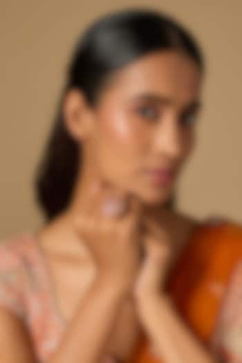 Gold Plated Red Kundan Polki Ring In Sterling Silver by KARISA DESIGNS at Pernia's Pop Up Shop