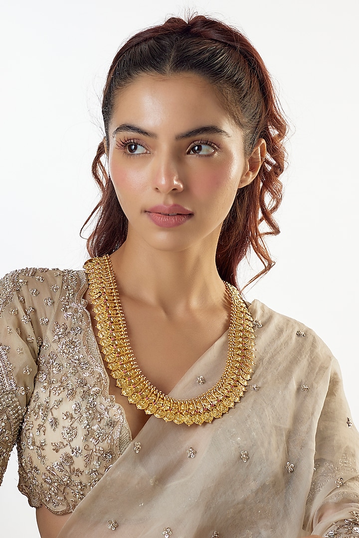 Gold Plated Temple Necklace In Sterling Silver by KARISA DESIGNS