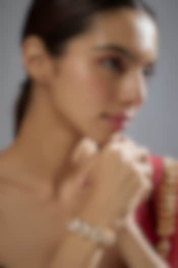 Gold Plated Kundan Polki Bracelet In Sterling Silver by KARISA DESIGNS at Pernia's Pop Up Shop