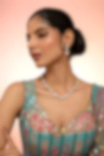 Gold Plated White Kundan Polki Handcrafted Necklace Set In Sterling Silver by KARISA DESIGNS at Pernia's Pop Up Shop