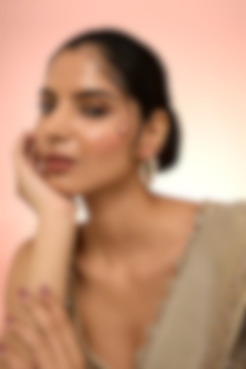 Gold Plated White Kundan Polki Handcrafted Dangler Earrings In Sterling Silver by KARISA DESIGNS at Pernia's Pop Up Shop