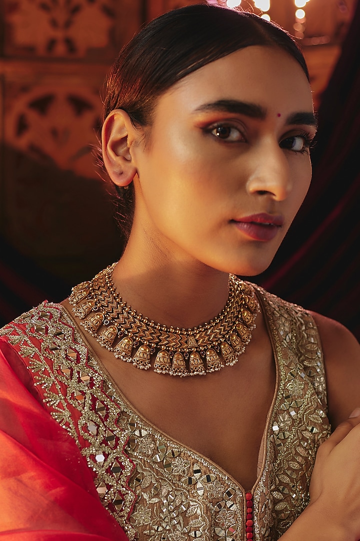 Gold Plated Contemporary Necklace In Sterling Silver by KARISA DESIGNS at Pernia's Pop Up Shop