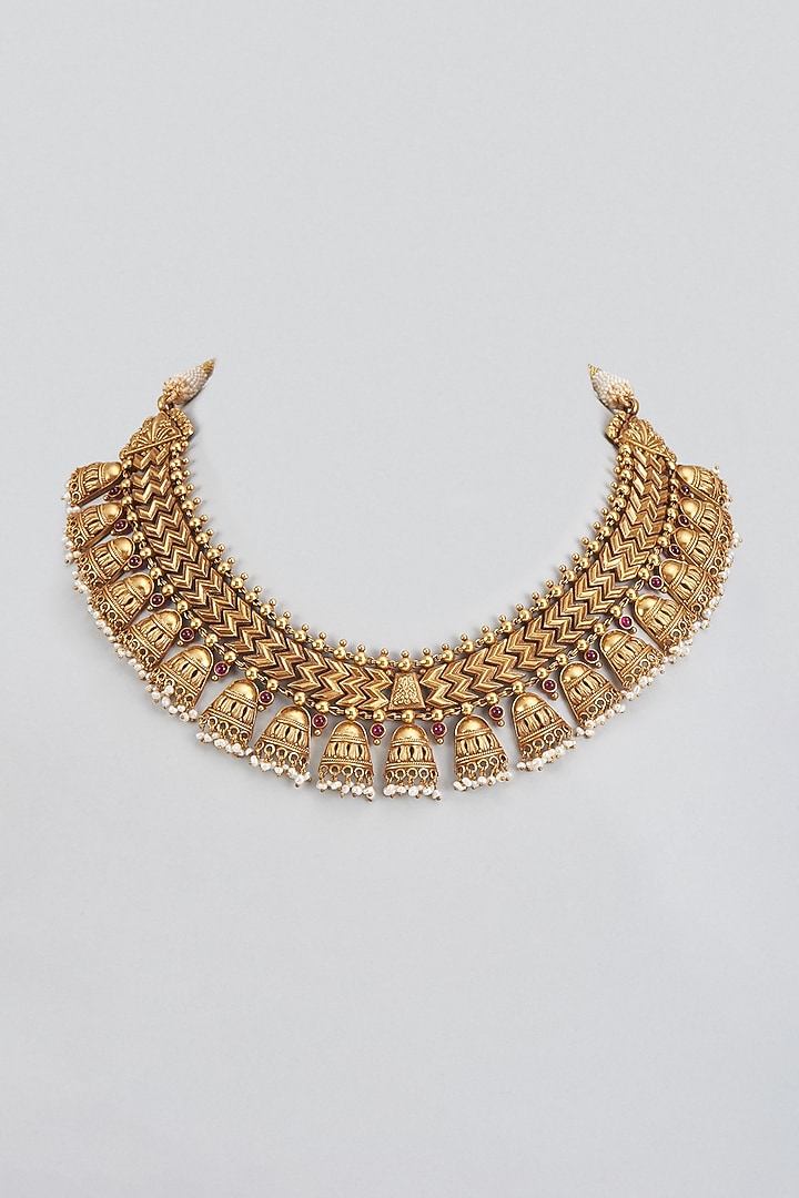 Gold Plated Contemporary Necklace In Sterling Silver by KARISA DESIGNS at Pernia's Pop Up Shop