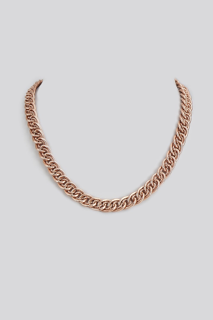 Rose Gold Plated Handcrafted Necklace In Sterling Silver by KARISA DESIGNS at Pernia's Pop Up Shop