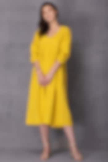 Yellow Cotton Dress by Karuna Khaitan