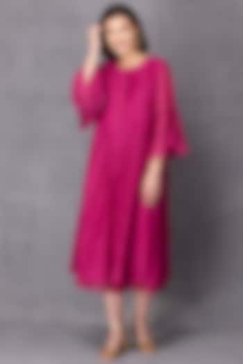 Pink Chanderi Silk Dress by Karuna Khaitan