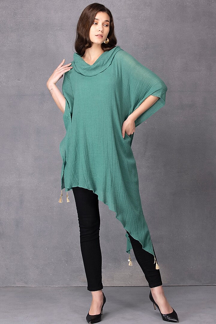 Green Embellished Top by Karuna Khaitan at Pernia's Pop Up Shop
