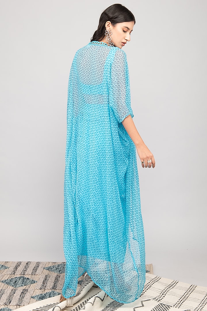 Turquoise Modal Silk Skirt Set by Kalakaari By Sagarika at Pernia's Pop Up Shop