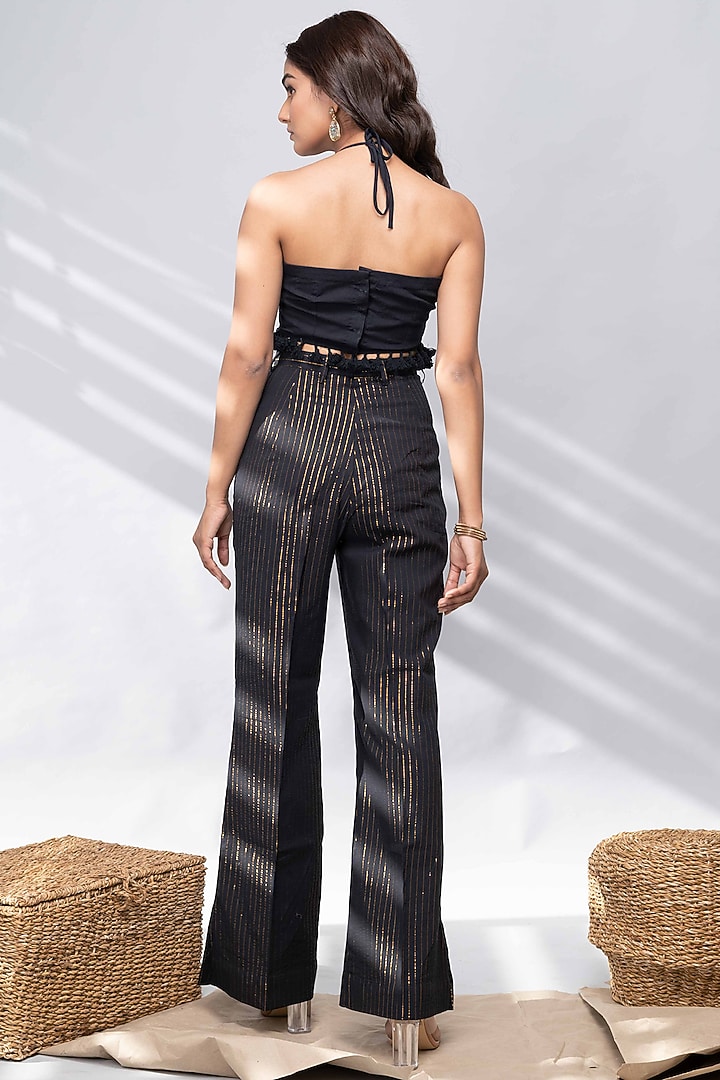 Black Embroidered Kimono Set by Kalakaari By Sagarika at Pernia's Pop Up Shop