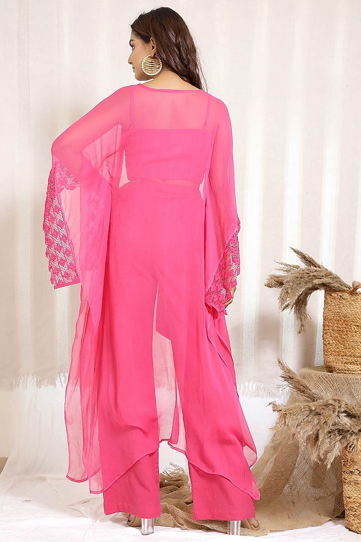 Hot Pink Cotton Lounge Pant Set by Kalakaari By Sagarika at Pernia's Pop Up Shop
