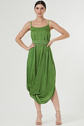 Green Printed Cowl Dress by Kalakaari By Sagarika