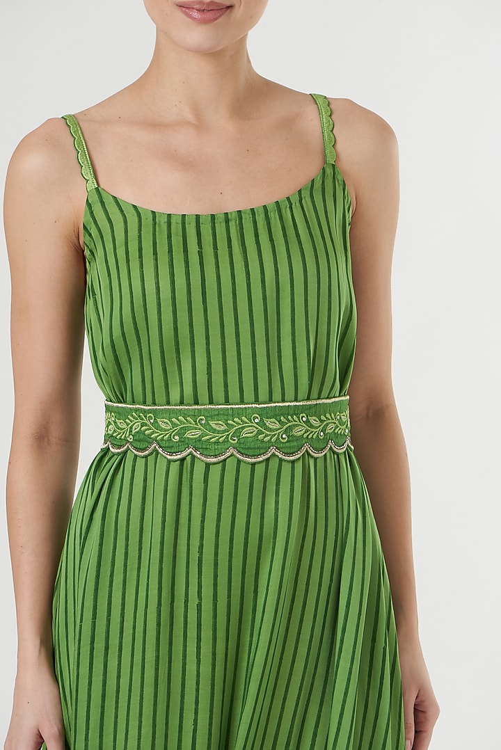 Green Printed Cowl Summer Dress by Kalakaari By Sagarika at Pernia's Pop Up Shop